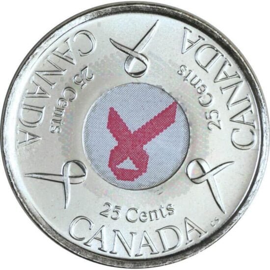 2006-P Canadian 25-Cent Pink Ribbon, Breast Cancer Awareness