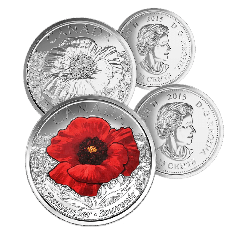 2015-canada-25-cent-poppy-original-coin-roll-some-coloured pair