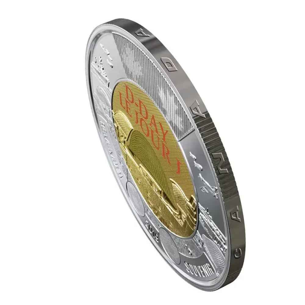 2019 Canadian $2 D-Day 75th Anniv Remembrance Coloured Toonie Special Wrap Coin Roll