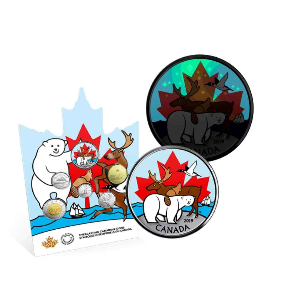 2019 Canadian Circulation Coin Set - Glow In The Dark Everlasting Canadian Icons