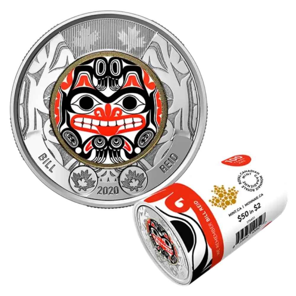 2020 Canadian $2 Bill Reid Roll
