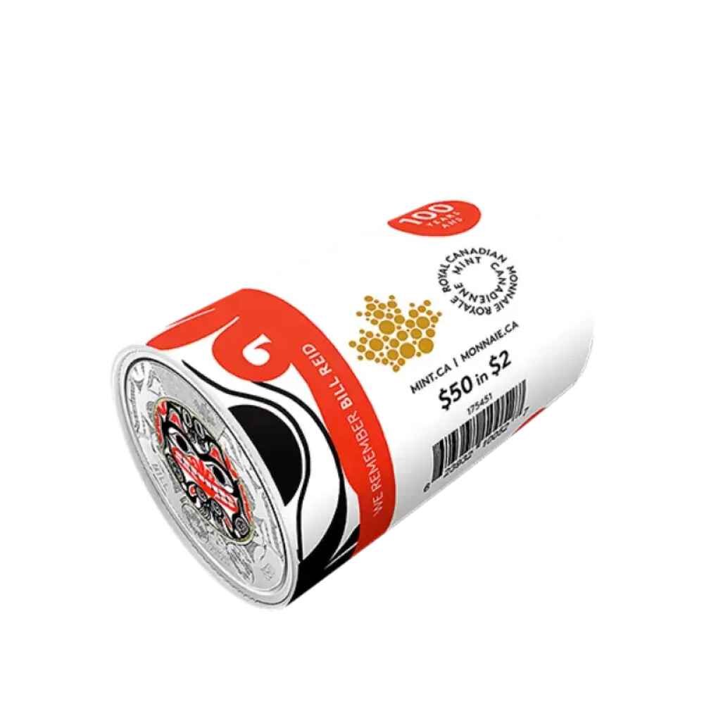 2020 Canadian $2 Bill Reid: Xhuwaji, Haida Grizzly Bear Coloured Toonie Special Wrap Roll - Image 2