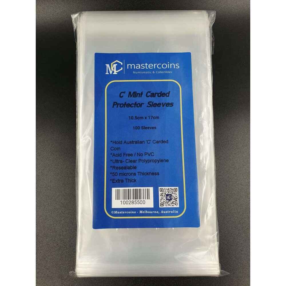Large Carded Coin Resealable Sleeves - 'C' Mint Mark Carded