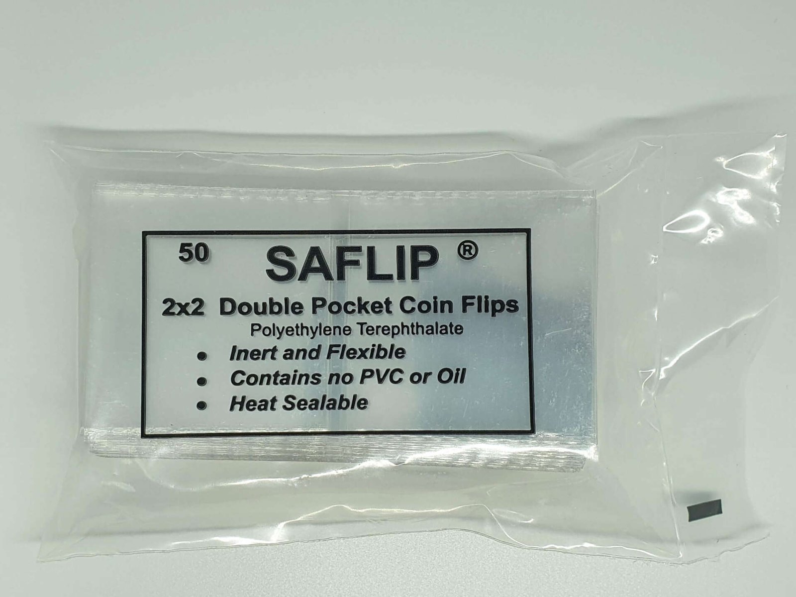 Double Pocket Plastic Coin Holders USA made 25 Pack 2x2 Coin Flips PVC-free 