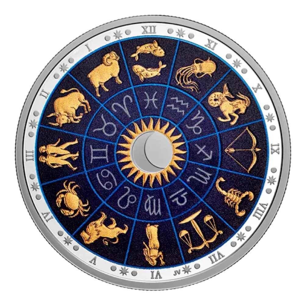 2022 $30 Signs of the Zodiac 2 oz Pure Silver Glow in The Dark Coin