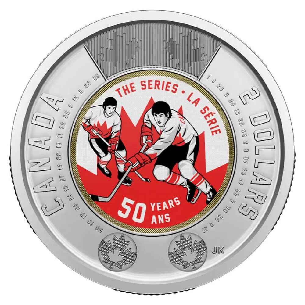 2022 Canadian $2 Summit Hockey Series 50th Anniv Coloured Toonie Special Wrap Coin Roll - Image 2