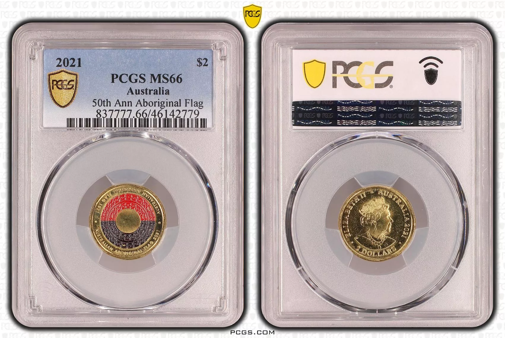 PCGS MS66 2021 $2 50th Ann Aboriginal Flag