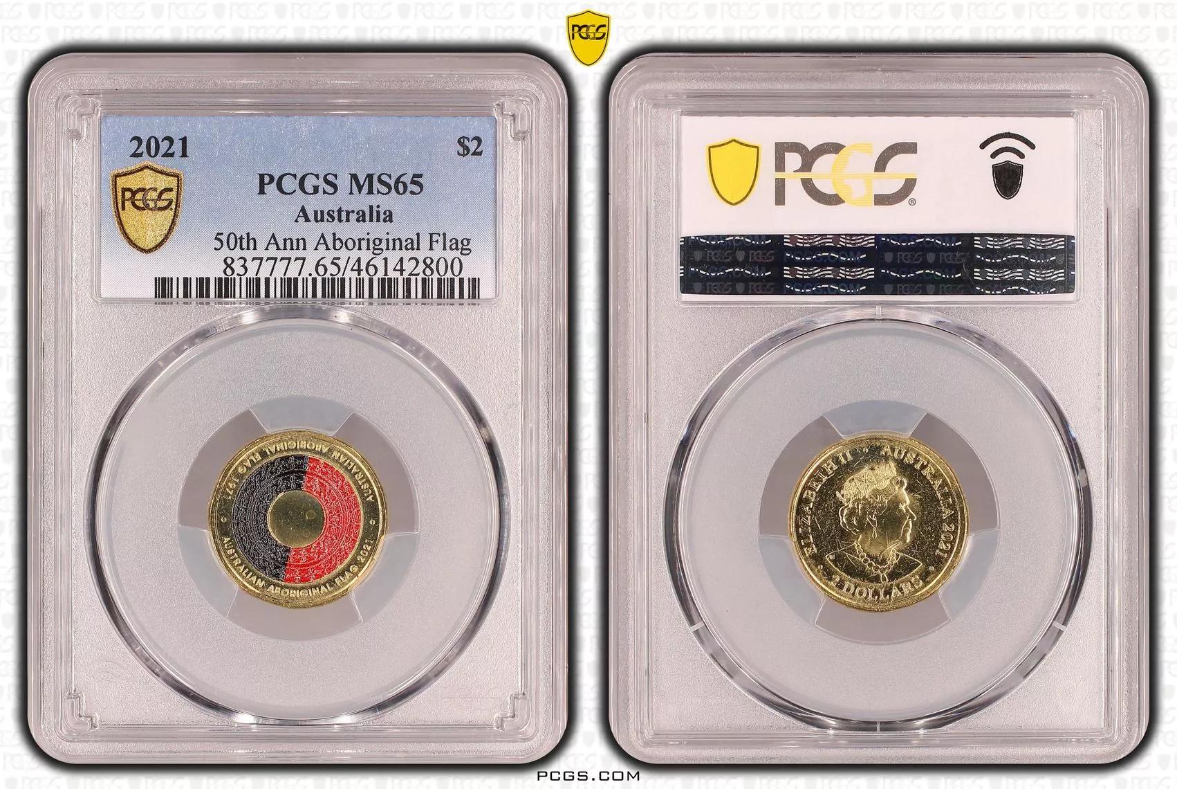 PCGS MS65 2021 $2 50th Ann Aboriginal Flag