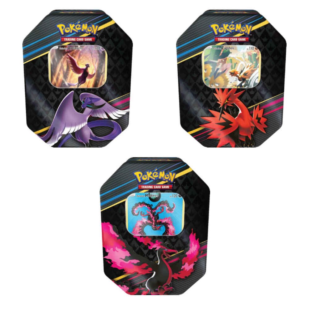Pokémon TCG - Crown Zenith Tin - 4 Packs -(Galarian Articuno, Zapdos, Moltres)