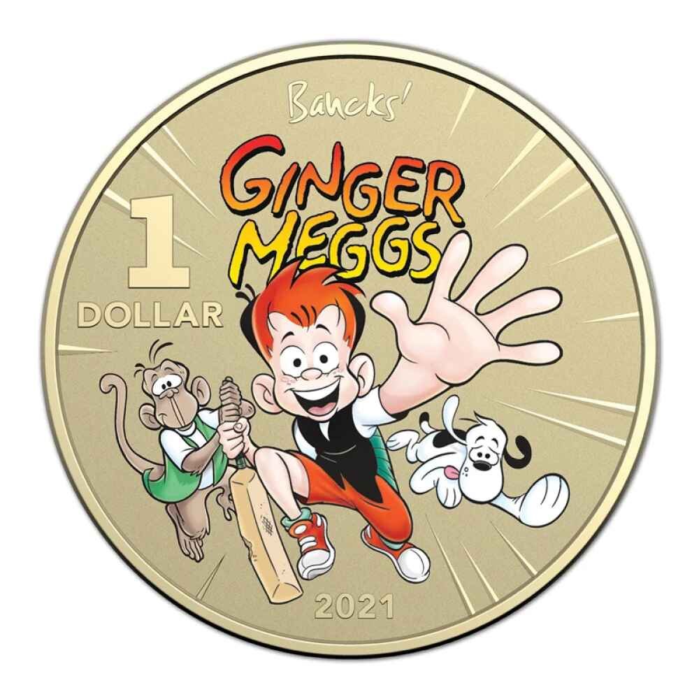 2021 Ginger Meggs Centenary Coloured 2 Coin $1 UNC Set - Image 3