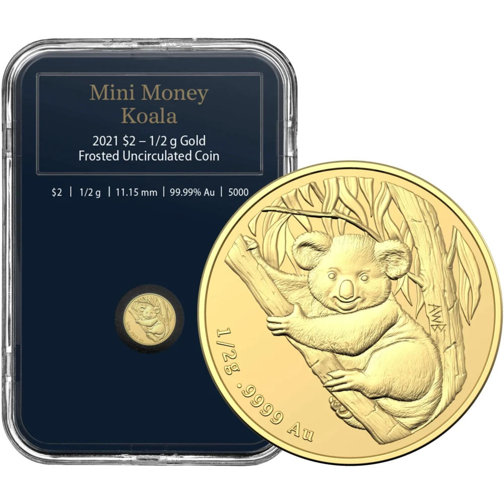 2021 $2 Mini Koala Gold Frosted Uncirculated Coin