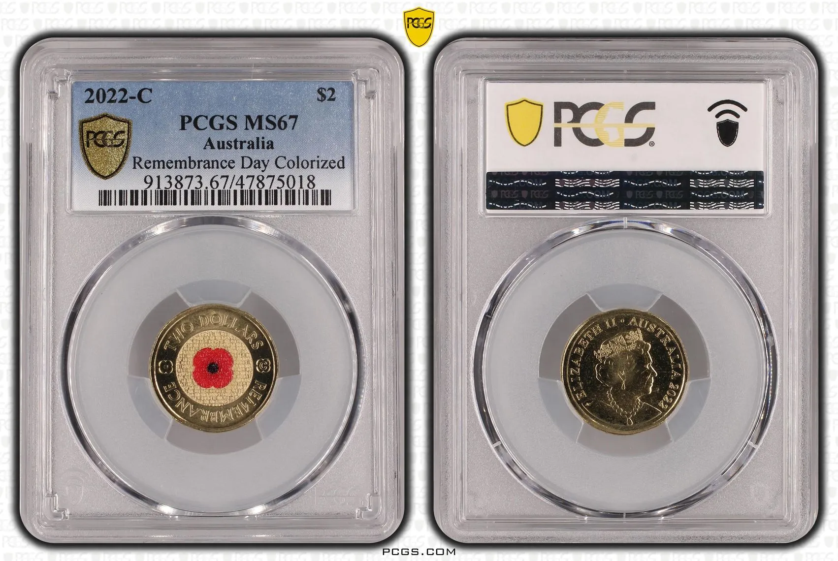 PCGS MS67 2022 $2 C Mint Red Poppy