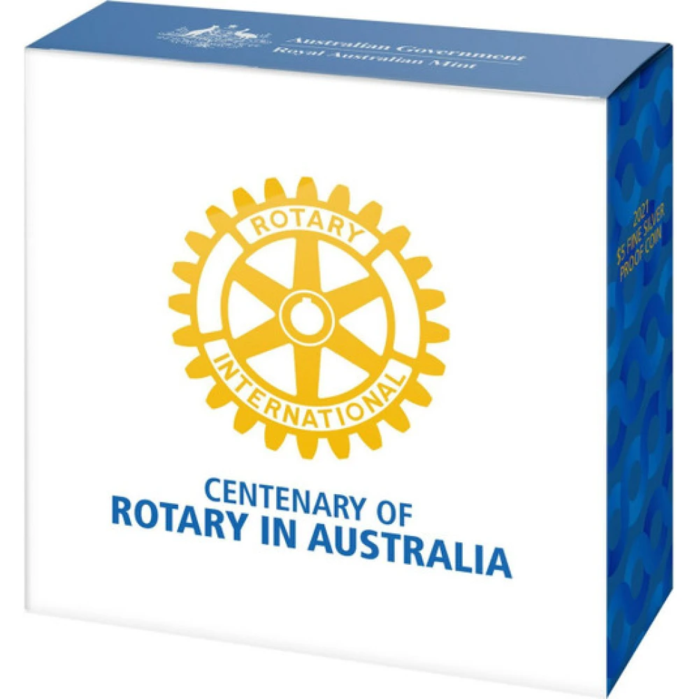 2021 $5 Centenary of Rotary In Australia 1oz Silver Proof Coin - Image 2