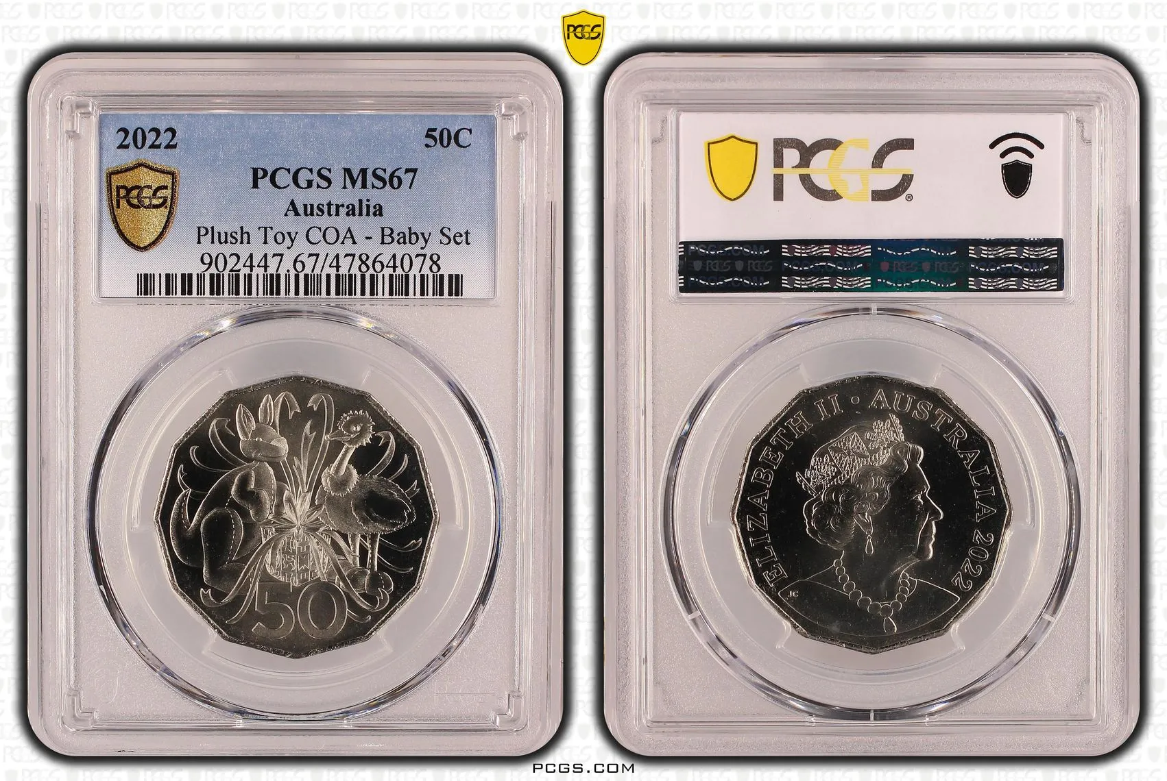 2022 Baby Set Plush Toy 50c PCGS MS67