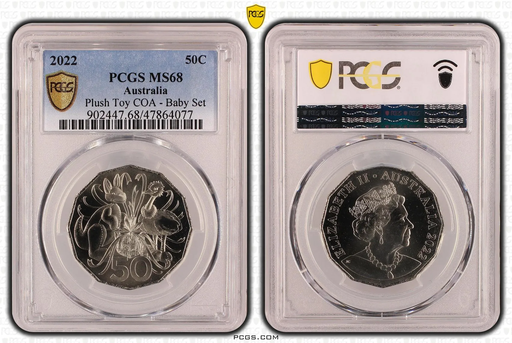 2022 Baby Set Plush Toy 50c PCGS MS68