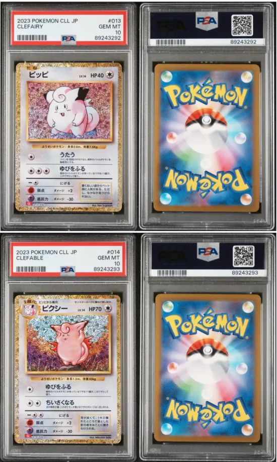 Clafairy 013 & Clafable 014 CLL Classic Collection Sequential PSA 10