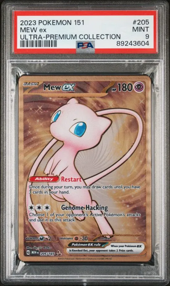 Mew ex 205 Metal Card UPC PSA 9