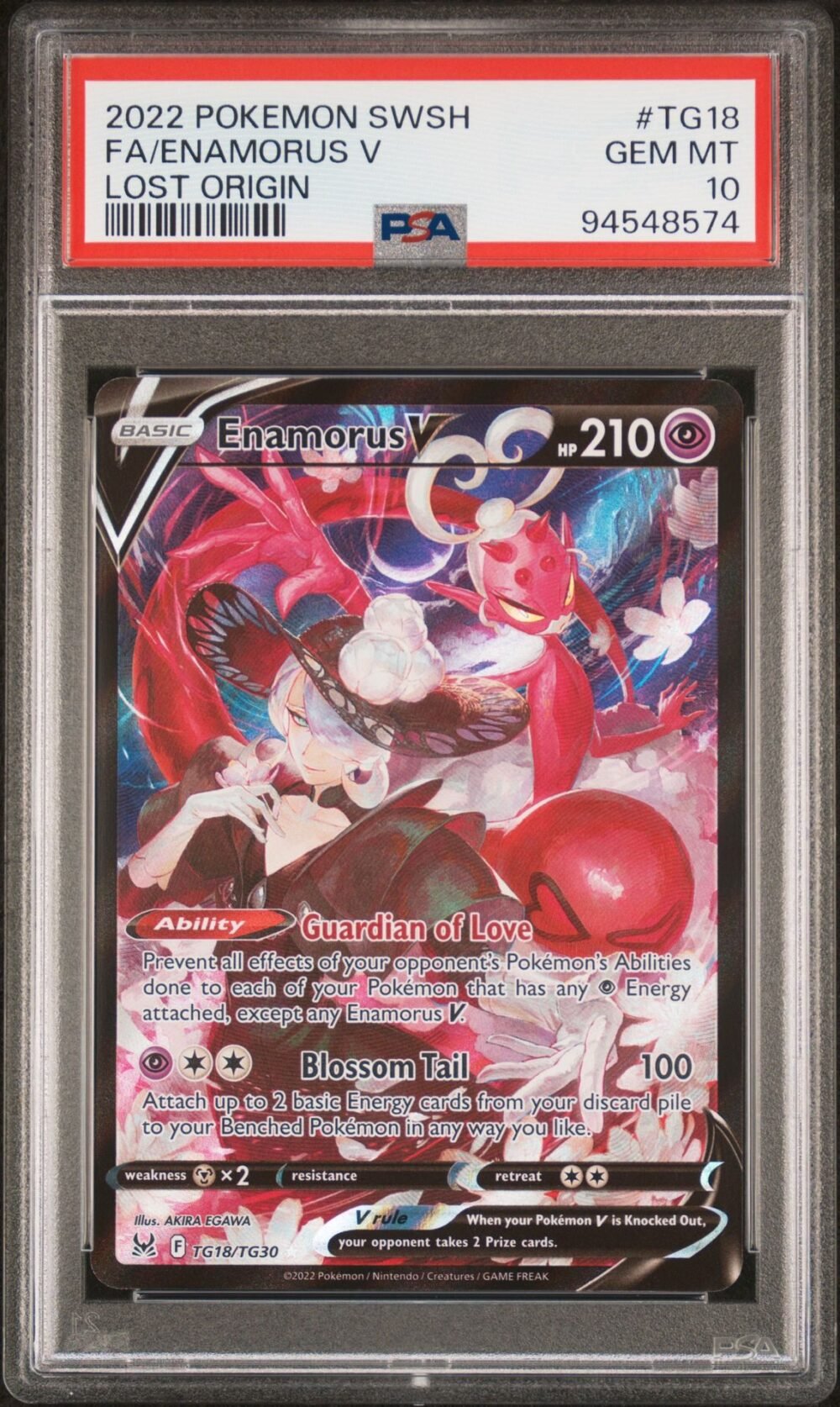 Enamorus V TG18 Lost Origin PSA 10