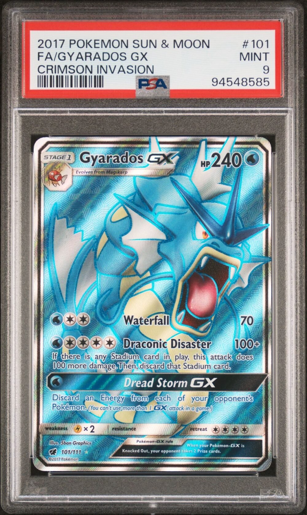 Gyarados GX 101 Crimson Invasion PSA 9