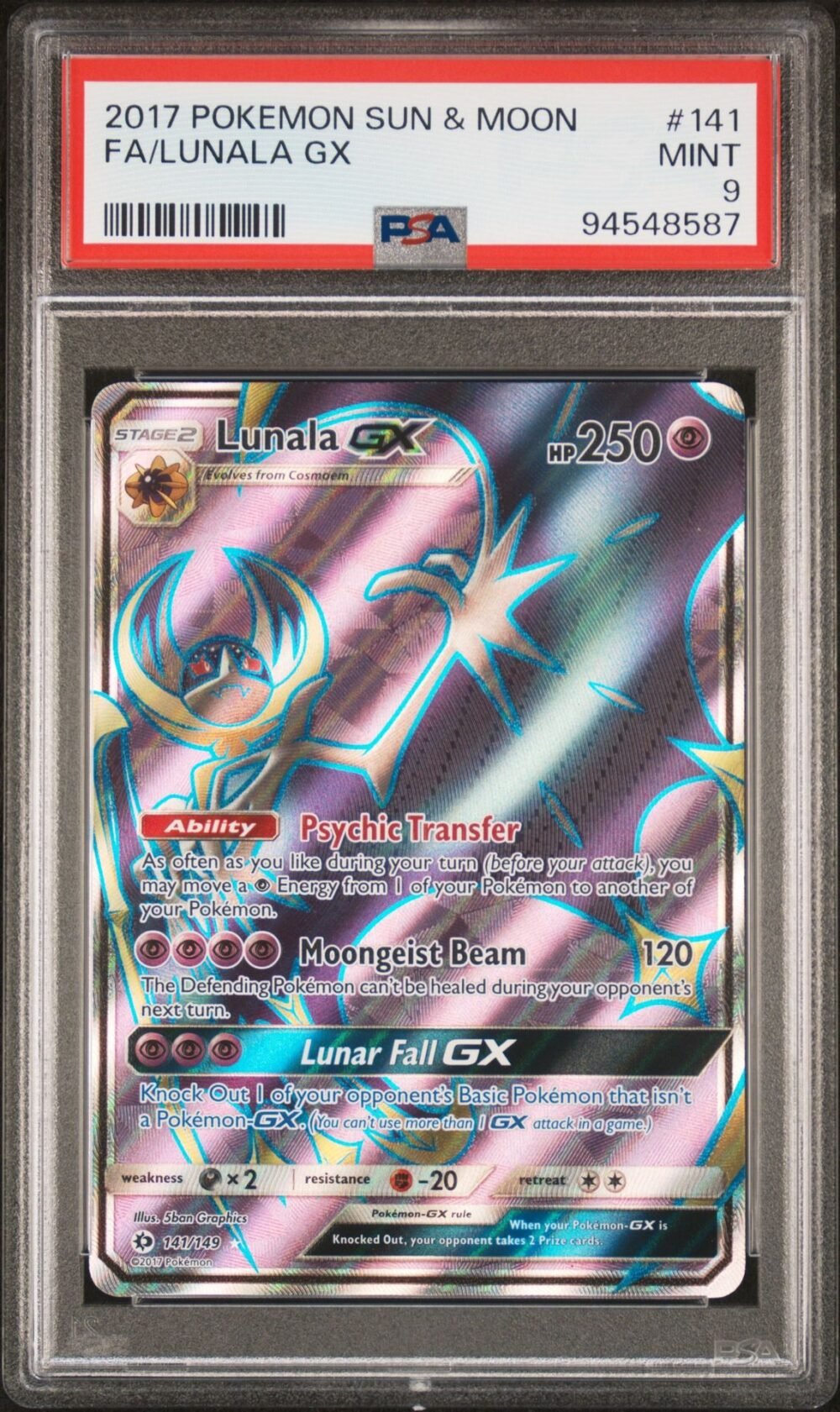 Lunala GX 141 SM Base PSA 9