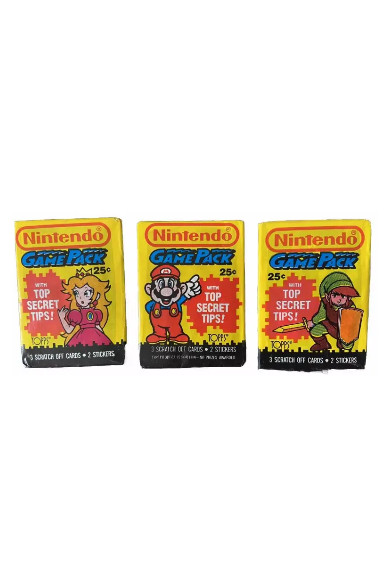 1989 Topps Nintendo Game Pack Sealed Waxpack Scratch Off Cards x1