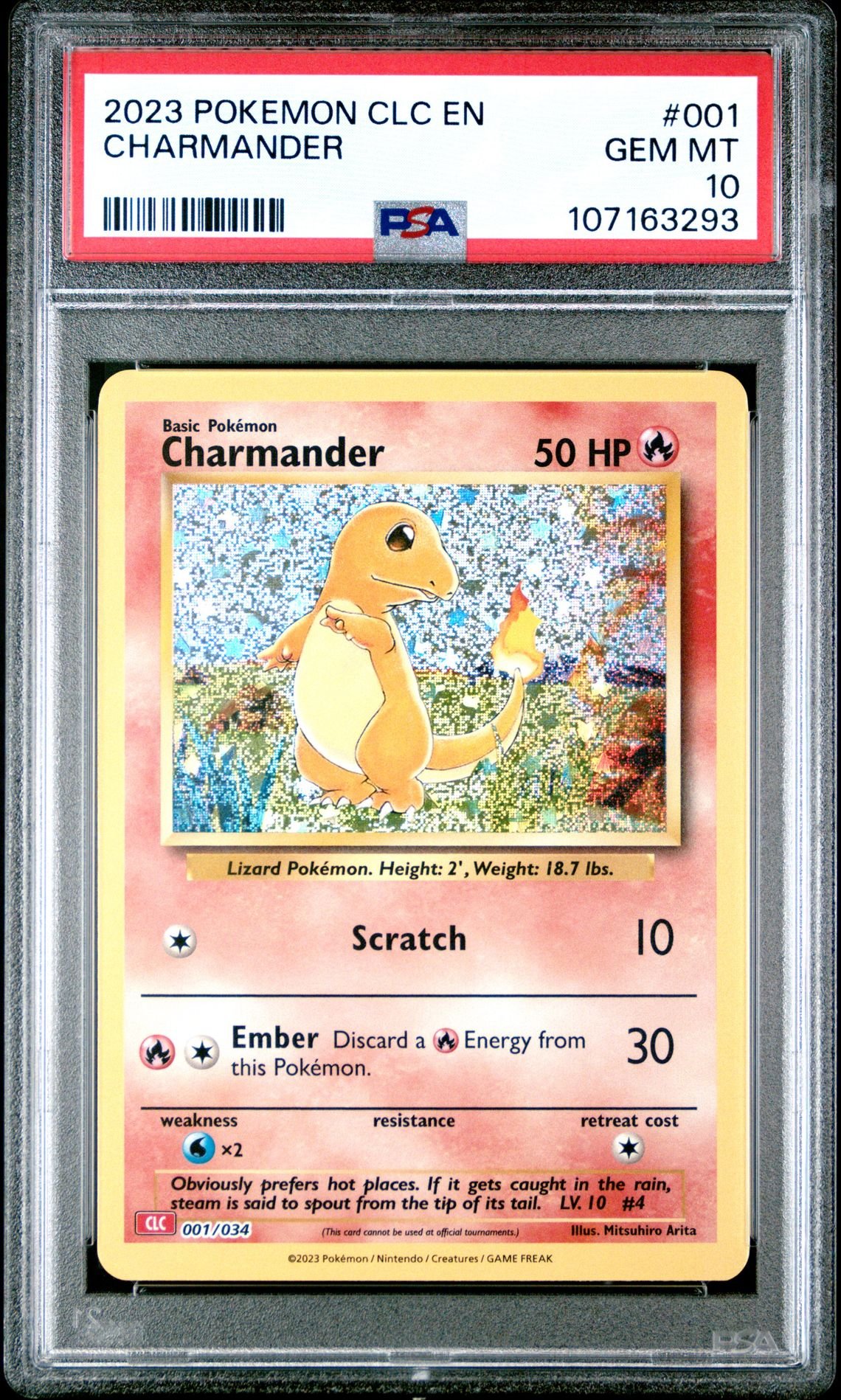 🎯CHARMANDER 001 CLC CLASSIC COLLECTION CHARIZARD & HO-OH DECK PSA 10