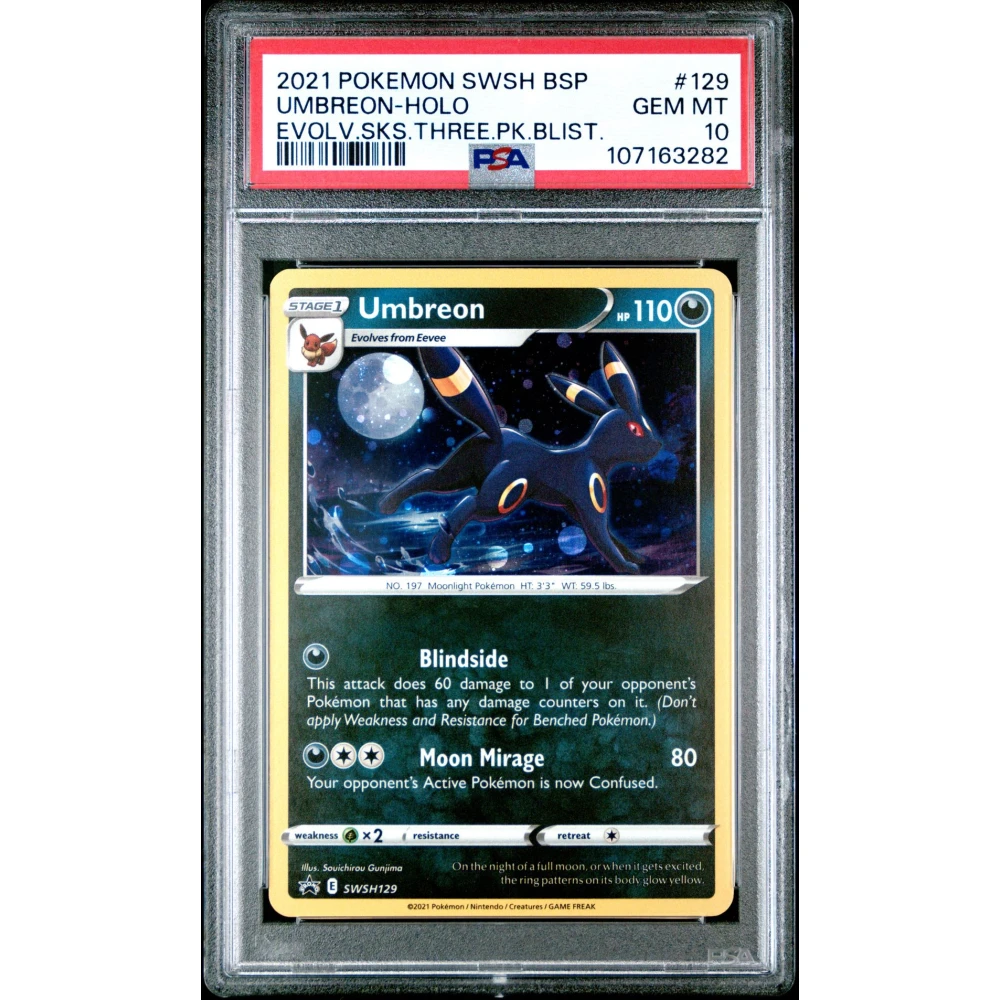 🎯UMBREON SWSH 129 BLACK STAR PROMO EVOLVING SKIES PSA 10