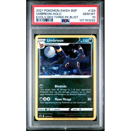 🎯UMBREON SWSH 129 BLACK STAR PROMO EVOLVING SKIES PSA 10