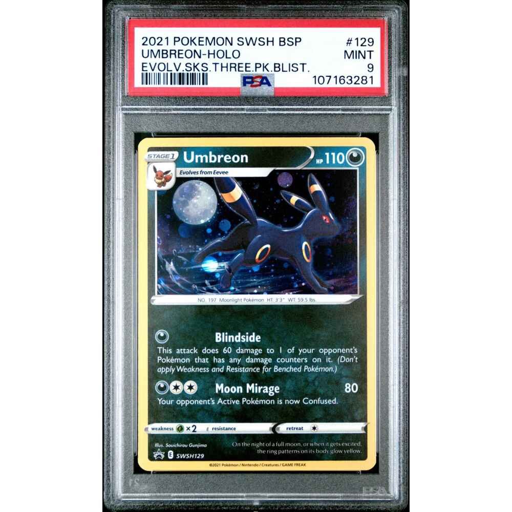 🎯UMBREON SWSH 129 BLACK STAR PROMO EVOLVING SKIES PSA 9