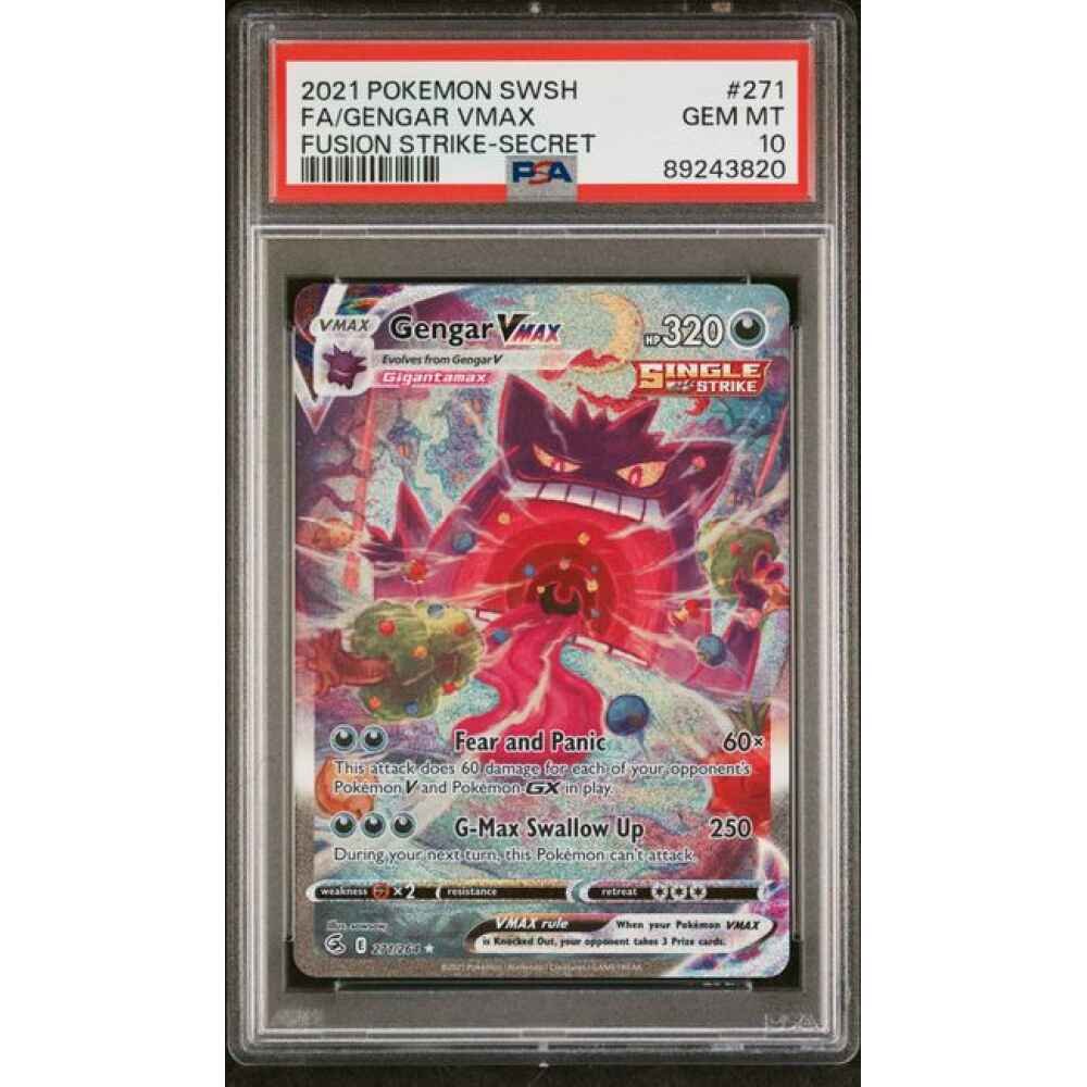 🎰👀 GENGAR VMAX 271/264 FUSION STRIKE PSA 10