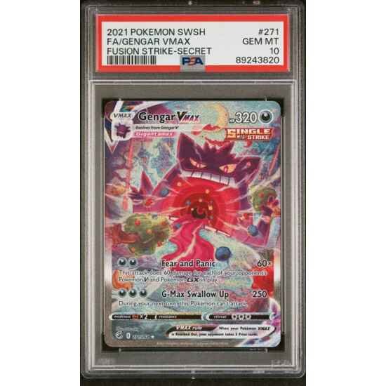 🎰👀 GENGAR VMAX 271/264 FUSION STRIKE PSA 10