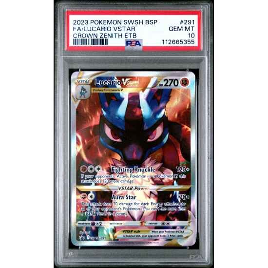 🎰👀 LUCARIO VSTAR SWSH291 PROMO CROWN ZENITH PSA 10