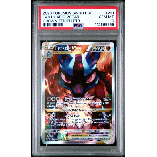 🎰👀 LUCARIO VSTAR SWSH291 PROMO CROWN ZENITH PSA 10