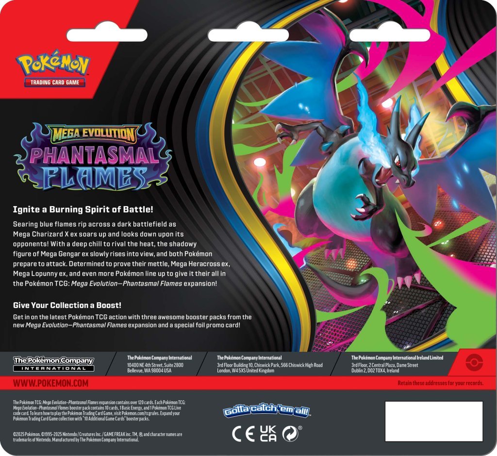 Pokemon TCG: Mega Evolution - Phantasmal Flames Three Booster Blister - Image 3
